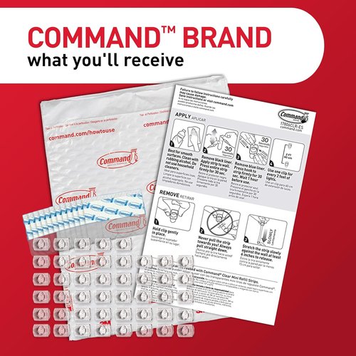 Command Clear Mini Light Clips - Damage-Free String Light Hangers | 45 Clips, 54 Strips for Home Decor