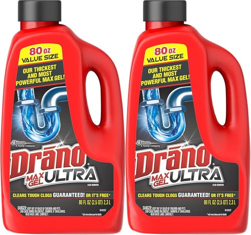 Drano Max Gel Clog Remover - Powerful 160 Fl Oz Drain Cleaner for Tough Clogs