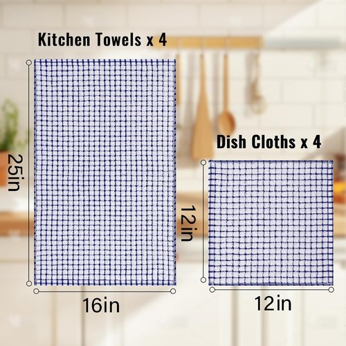 Homaxy 100% Cotton Waffle Weave Kitchen Dish Cloths - 6-Pack Dark Grey | Versatile Kitchen Towels