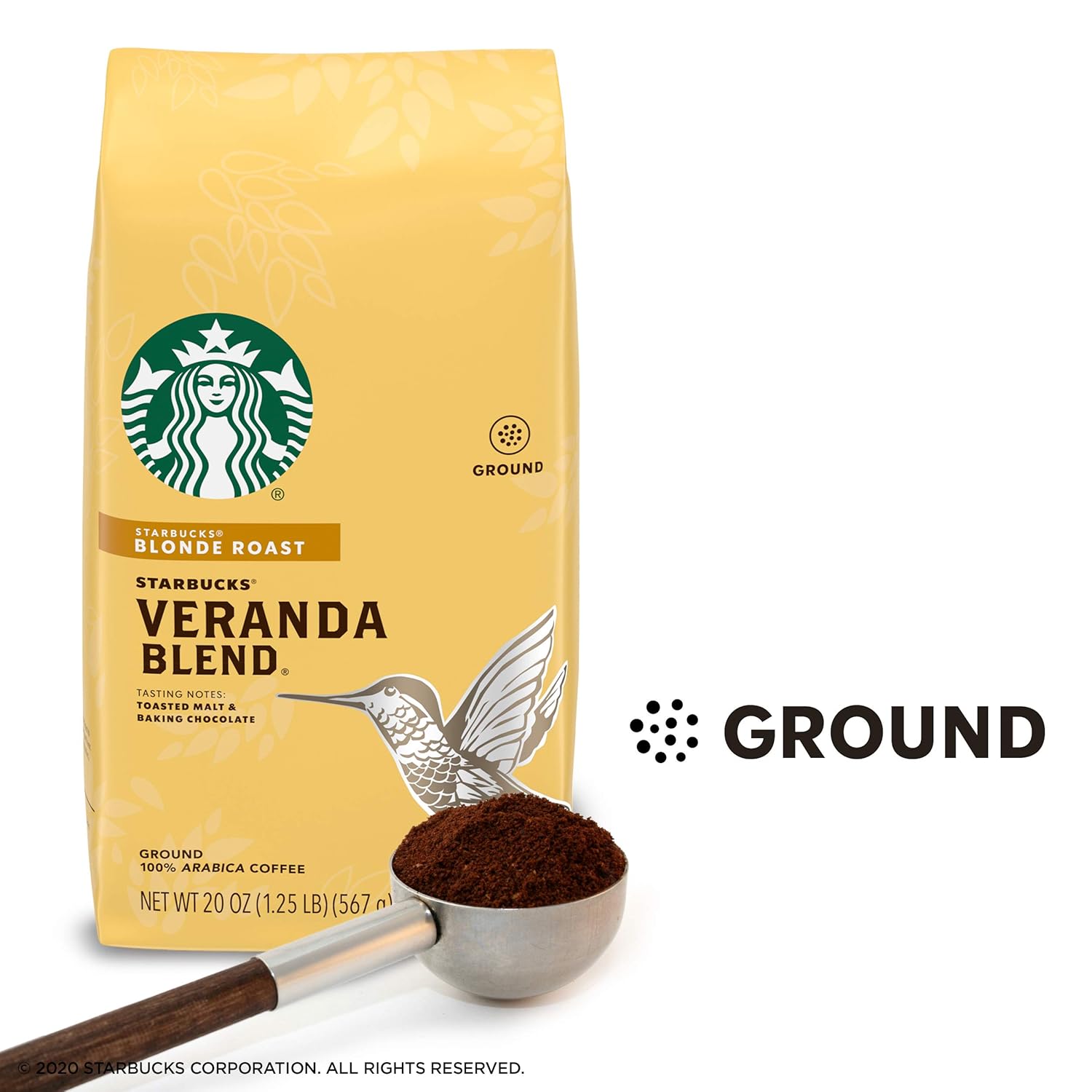 Starbucks Veranda Blend Coffee - Ground, Smooth Flavor, 20-Ounce Bags, Pack of 6