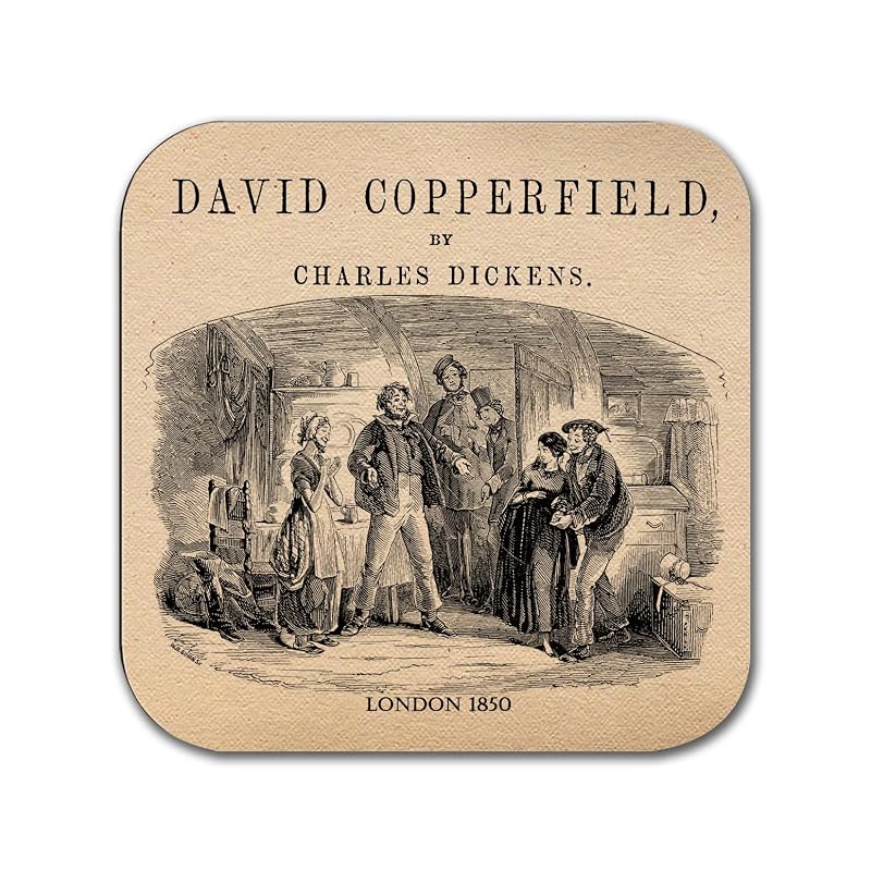 Six Dickens Coasters Set - Oliver Twist & Other Classic Novel Designs, 4" Square