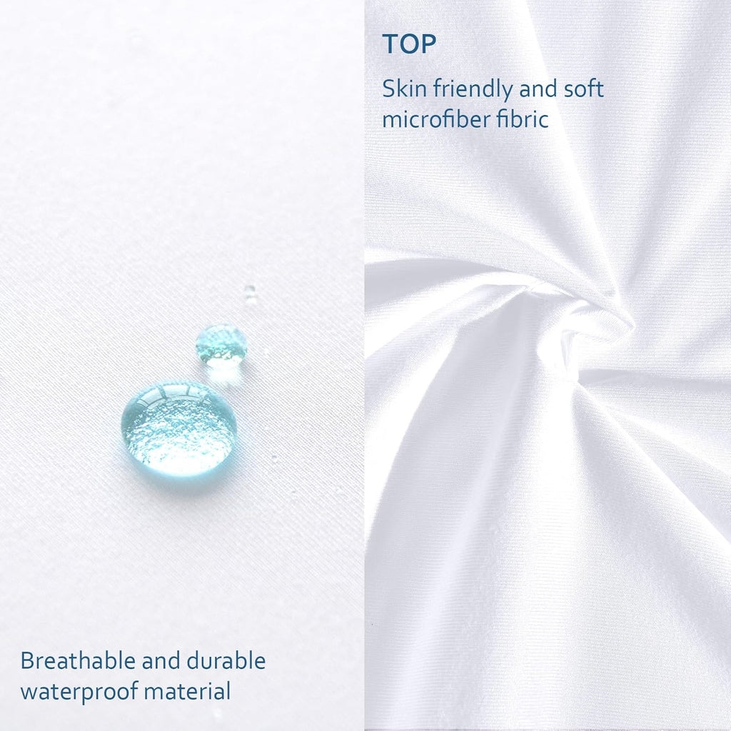 Skiennix Waterproof Mattress Protector - Full XL Size, Breathable & Noiseless Fitted Cover