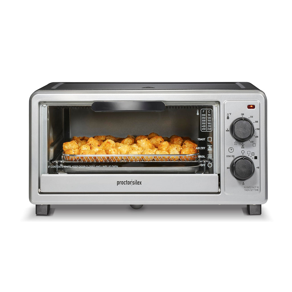 Proctor Silex Simply-Crisp Air Fryer Toaster Oven Combo with 4-in-1 Functionality (Air Fry, Bake, Broil & Toast), 1200 Watts, Fits 4 Slices or Personal Pizza, Auto Shutoff, Black (31265)