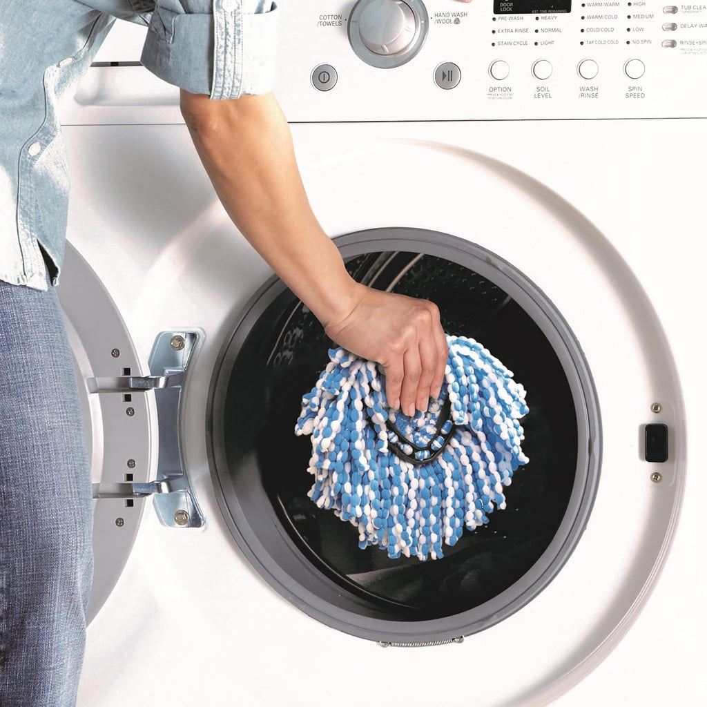 O-Cedar RinseClean Spin Mop & Bucket System - Includes 2 Extra Mop Heads | Cleans with Water & Eliminates 99% of Bacteria