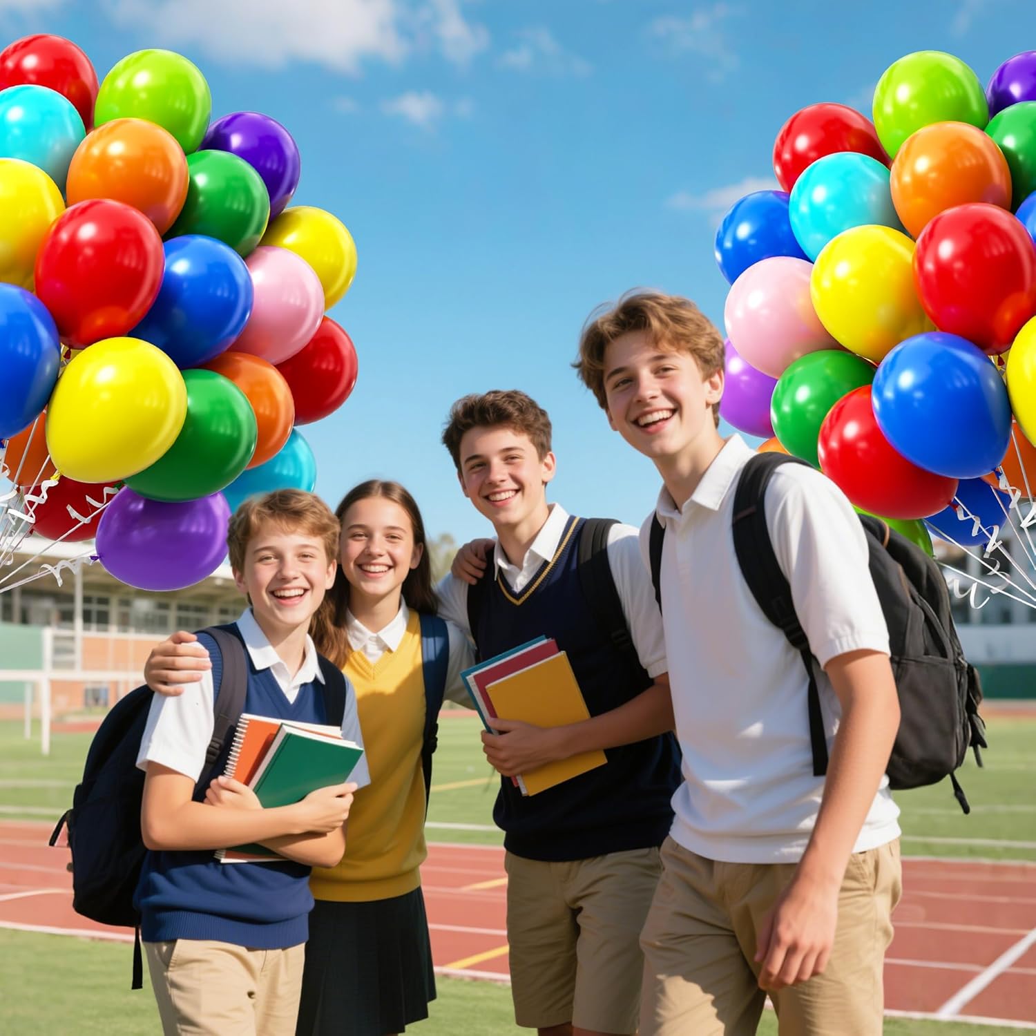 Rainbow Balloons | 12-Inch Latex Balloons - 50 Pack for Colorful Baby Shower & Birthday Decorations