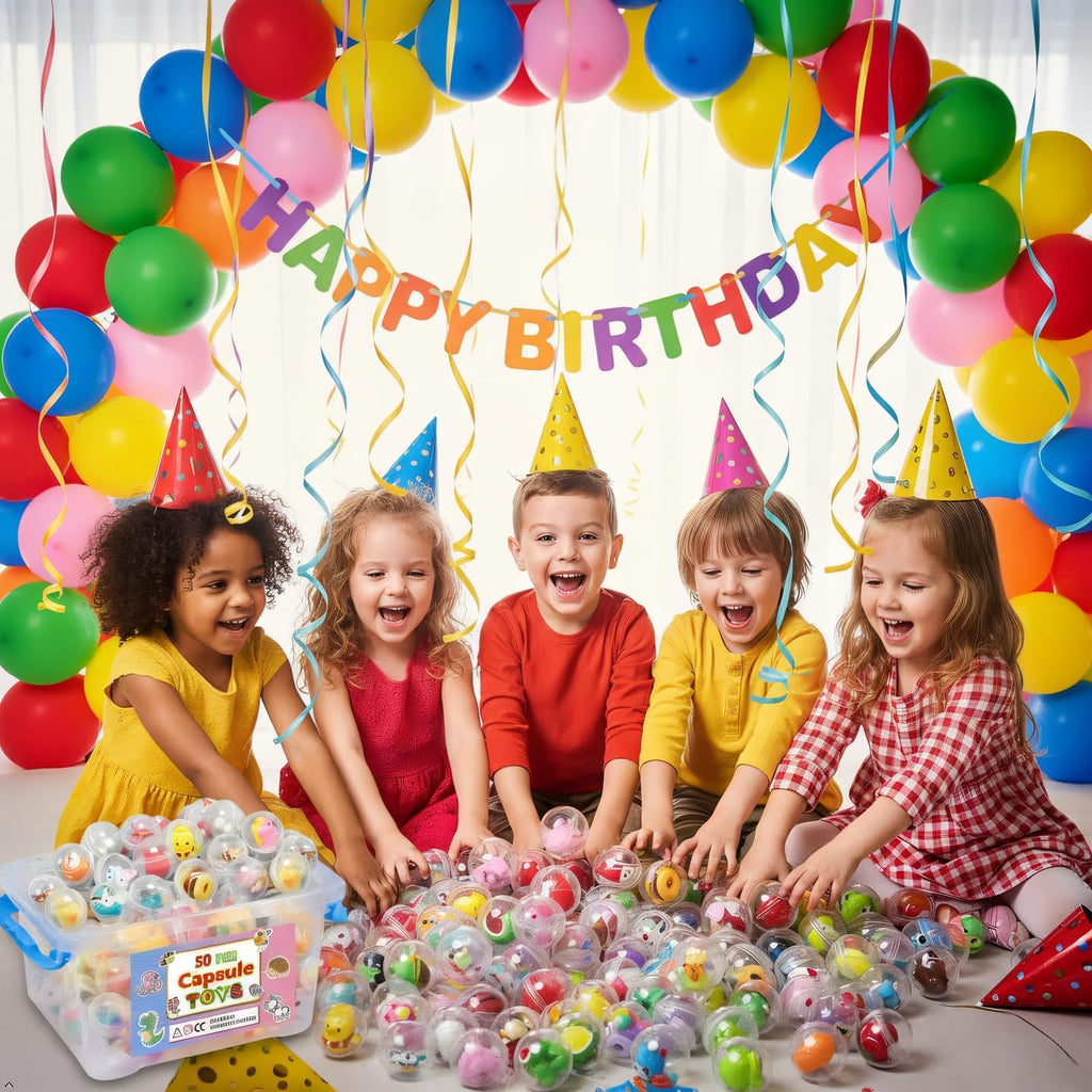 Skiennix 50pcs Mini Kawaii Capsule Toys - Fun Educational Gifts for Kids | Perfect for Goodie Bags & Prizes