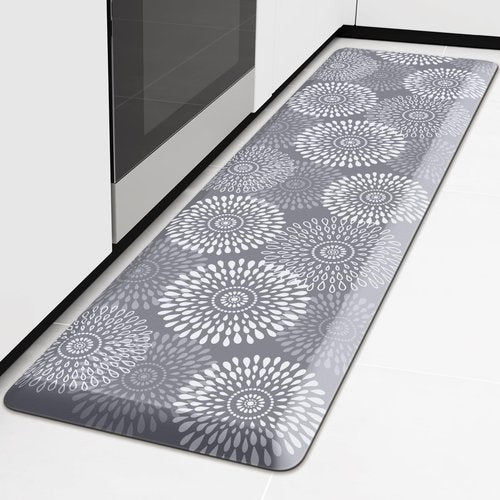 LuxStep Kitchen Mat Waterproof Kitchen Rugs for Floor Cushioned Anti-Fatigue Mat Non-Slip Standing Desk Mat Comfort Floor Mats for House Sink Office 17.3" x 60"-4/5 Inch Grey