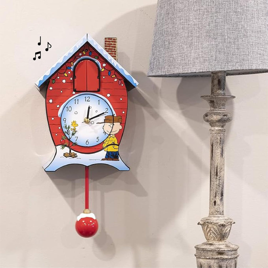 Mark Feldstein Peanuts Cuckoo Clock - Linus and Lucy Song | 17-Inch Red Design