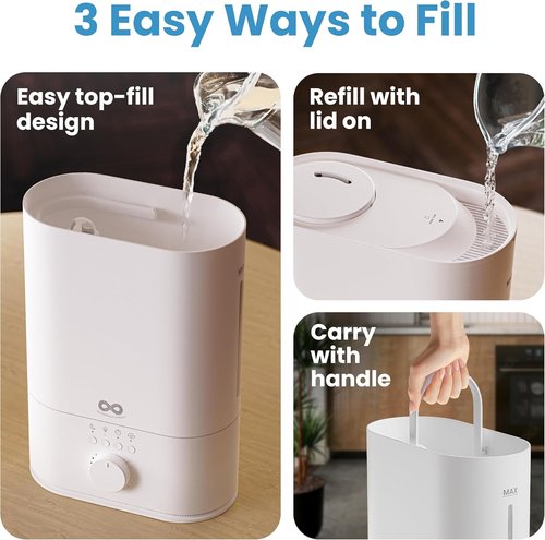 Everlasting Comfort 6L Humidifier - High Mist Output & 60 HR Runtime | Easy Clean Ultrasonic for Home & Baby
