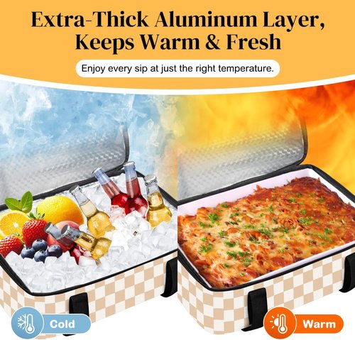 Coobiiya Insulated Casserole Carrier - Thermal Tote Keeps Food Hot or Cold | Fits 9" x 13" Dish