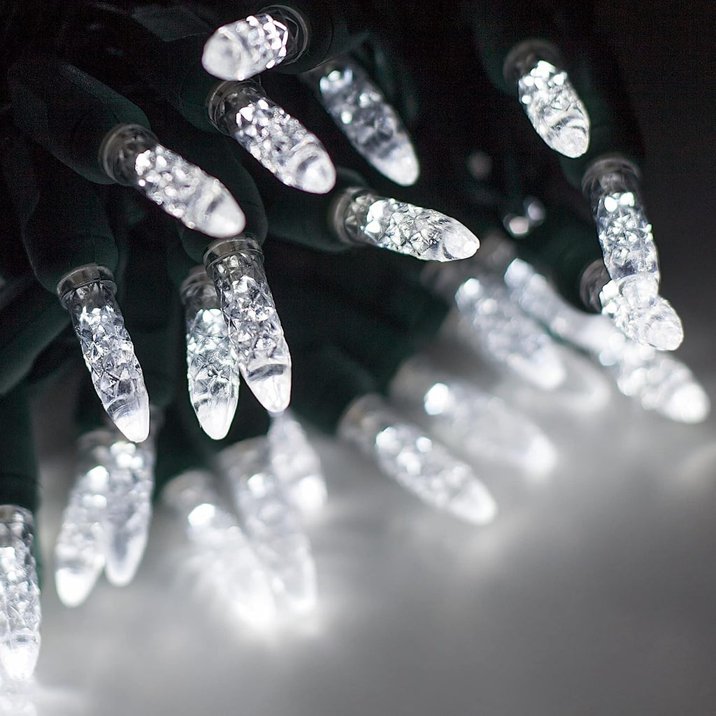Skiennix 24 Ft M5 LED Christmas Lights - 70 Count Cool White Mini String for Indoor/Outdoor Use