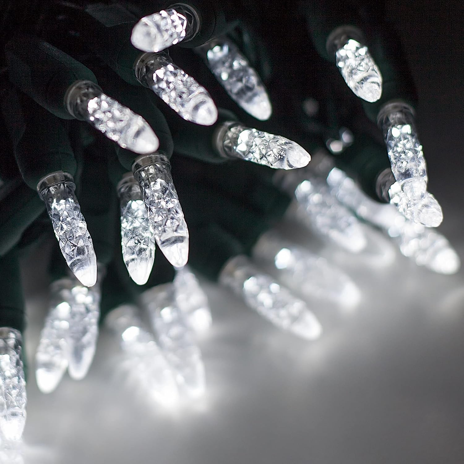 Skiennix 24 Ft M5 LED Christmas Lights - 70 Count Cool White Mini String for Indoor/Outdoor Use