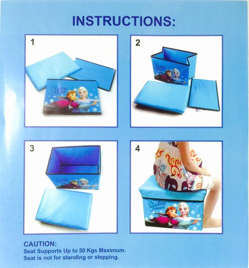 Frozen. Princess Elsa Anna & Olaf Foldable Storage Box & Stool (HOT PINK)