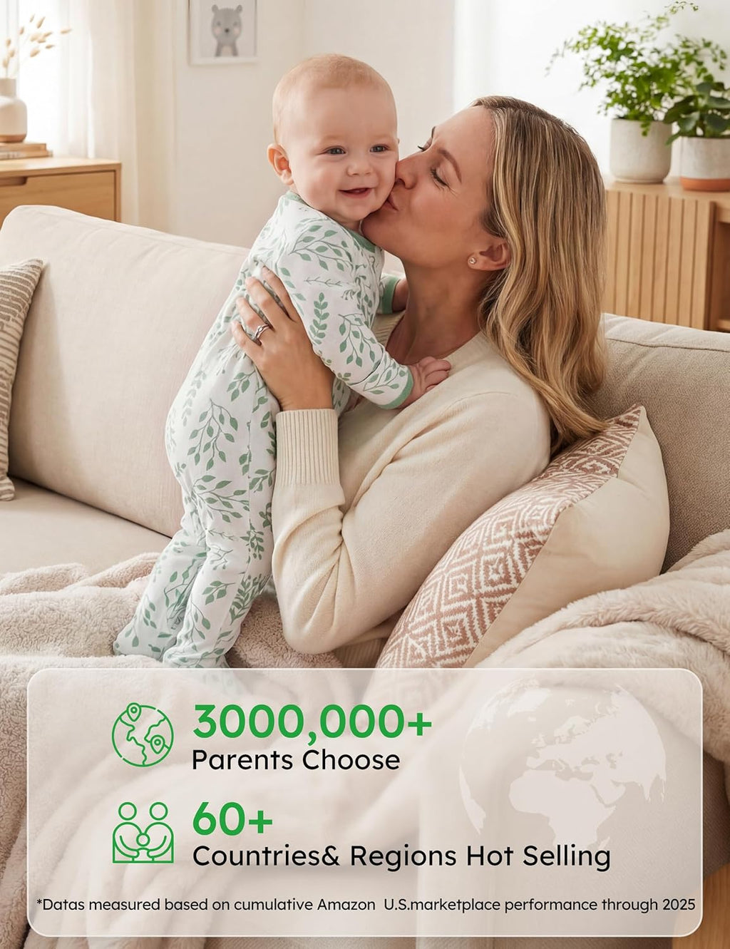 Yoofoss Baby Pajamas - 100% Organic Cotton Sleepers for Newborns | 3-Piece Footed PJs (0-9 Months)