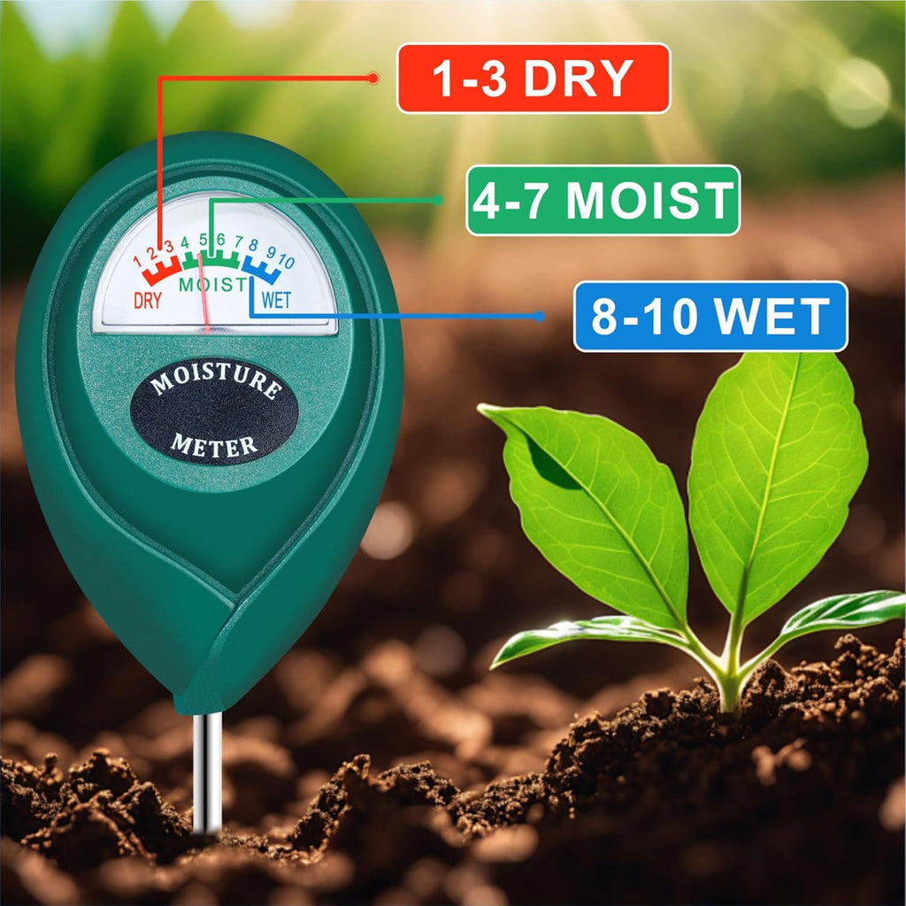 XLUX Soil Moisture Meter - Long Probe Water Monitor for Indoor/Outdoor Plants | 2 Pack