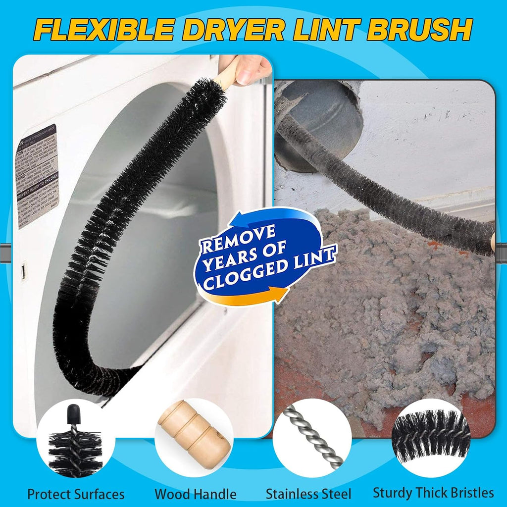 Sealegend Dryer Vent Cleaner Kit - Vacuum Hose Attachment & Lint Brush for Efficient Cleaning | Black