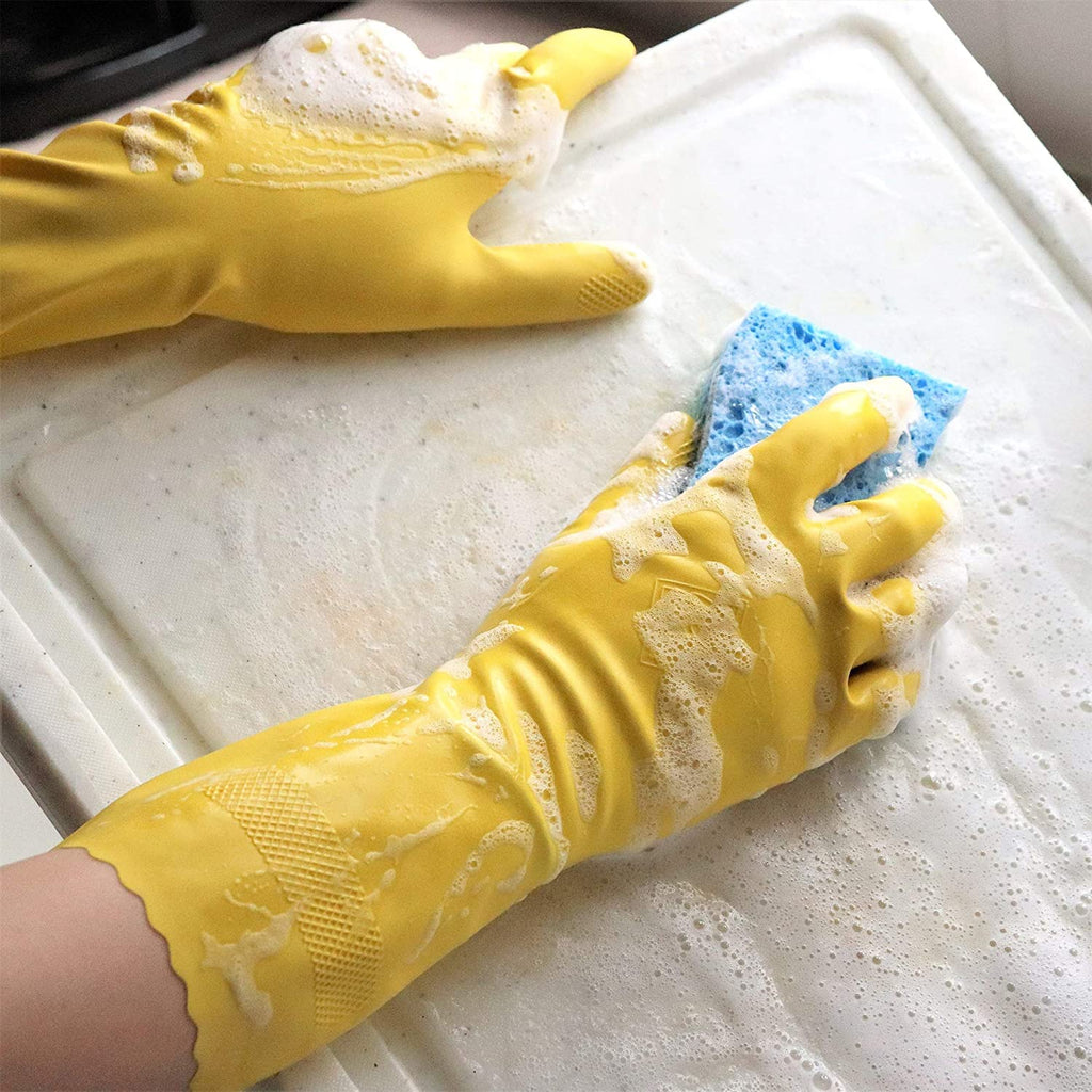 Playtex HandSaver Reuseable Rubber Cleaning Gloves (Medium, 12 Pairs), Everyday Protection Reusable Household Gloves