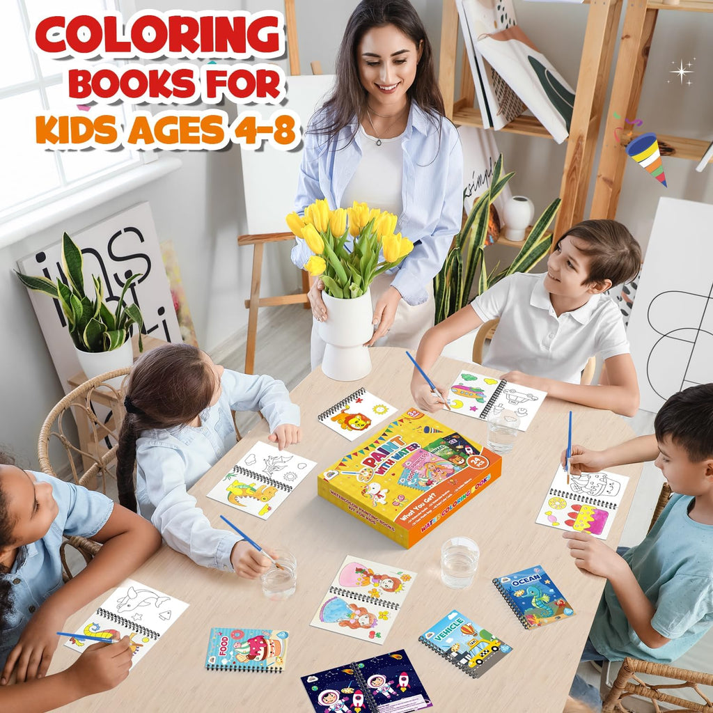 ZMLM 24 Mini Water Coloring Books for Kids - Perfect Easter Basket Stuffers for Ages 4-8