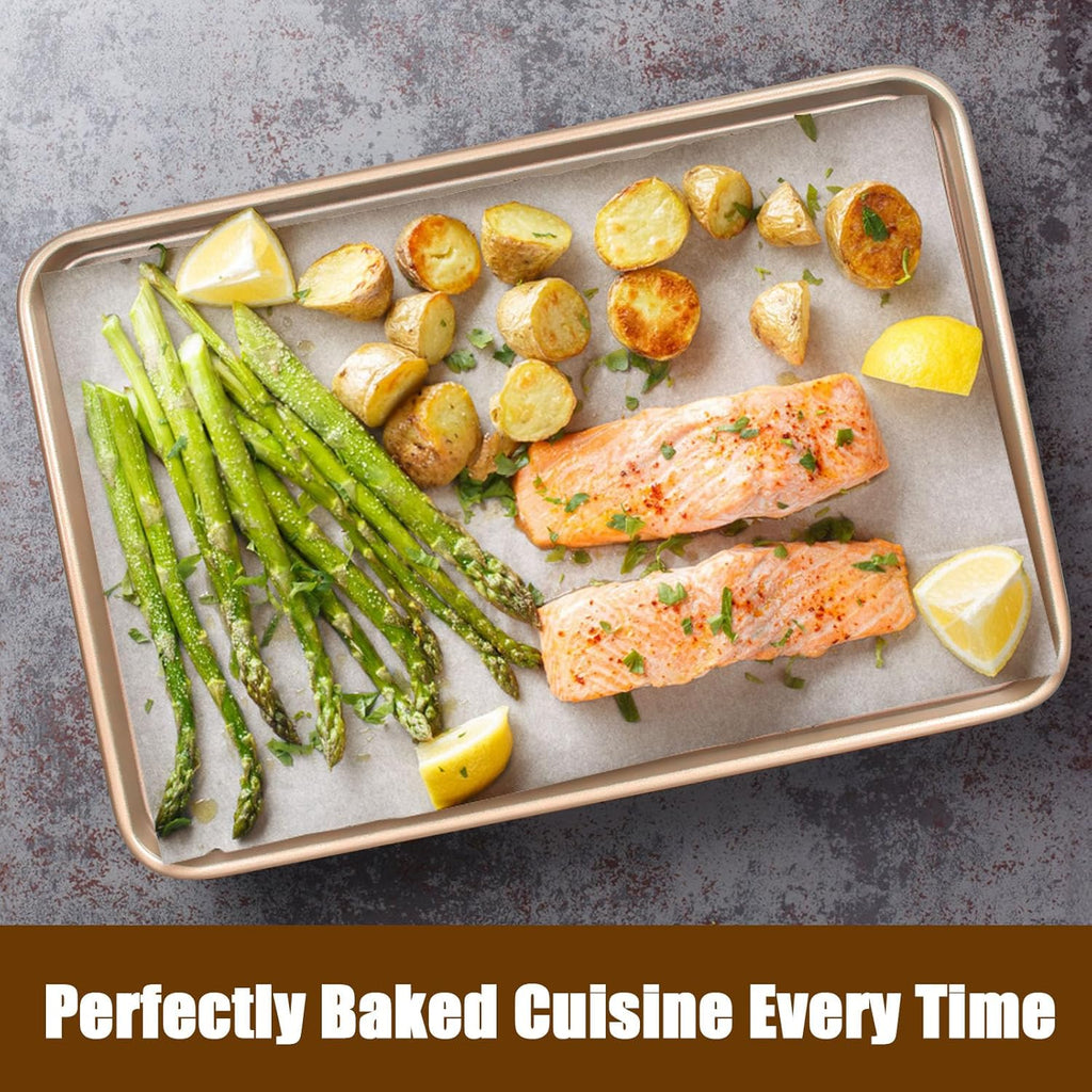 Wildone Baking Sheet Pan Set - Nonstick Carbon Steel Cookie Sheets | Heavy Duty 15x10 Inch Oven Trays