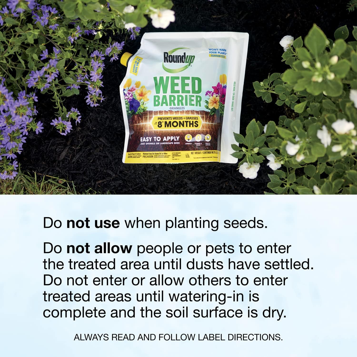 Roundup Weed Barrier Granules - Effective Weed Prevention Solution | 5.37 lbs