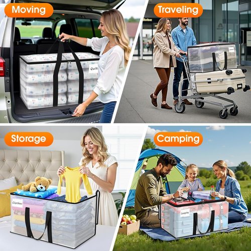 Fab Totes Extra Heavy Duty Moving Bags - Oversized Storage Solution with Reinforced Handles & Double Zippers