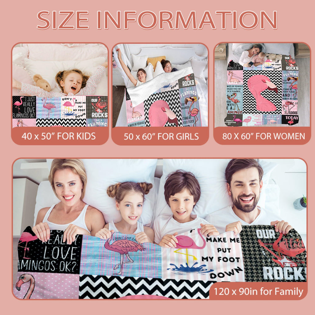 Flamingo Blanket,Pink Flamingo Gifts for Kids Girls Women,Flamingos Lovers,Soft Flannel Flamingoes Throw Blankets for Girls Bedroom Decoraiton,Pink,50 in x 40 in Small for Kid