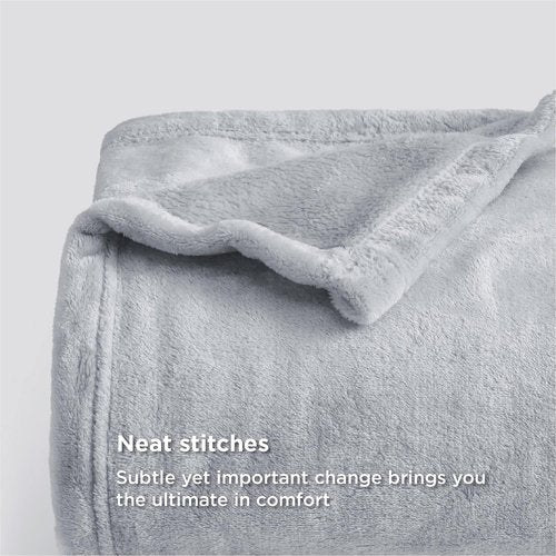 Bedsure GentleSoft Fleece Bed Blanket - Soft, Lightweight, Plush Luxury Blanket in Light Grey | 84x90 Inches
