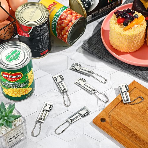 Tarpop Bulk 100 Pieces P51 Can Openers Military Stainless Steel Survival Camping Army Emergency Portable Keychain Manual Can Opener for Travel Christmas Gift(Silver)