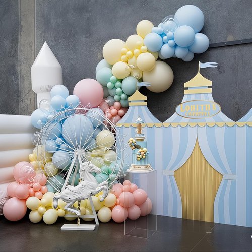 HILAVO Pastel Balloons - 12 Inch Macaron Rainbow Latex Balloons with Colorful Confetti | Perfect for Parties