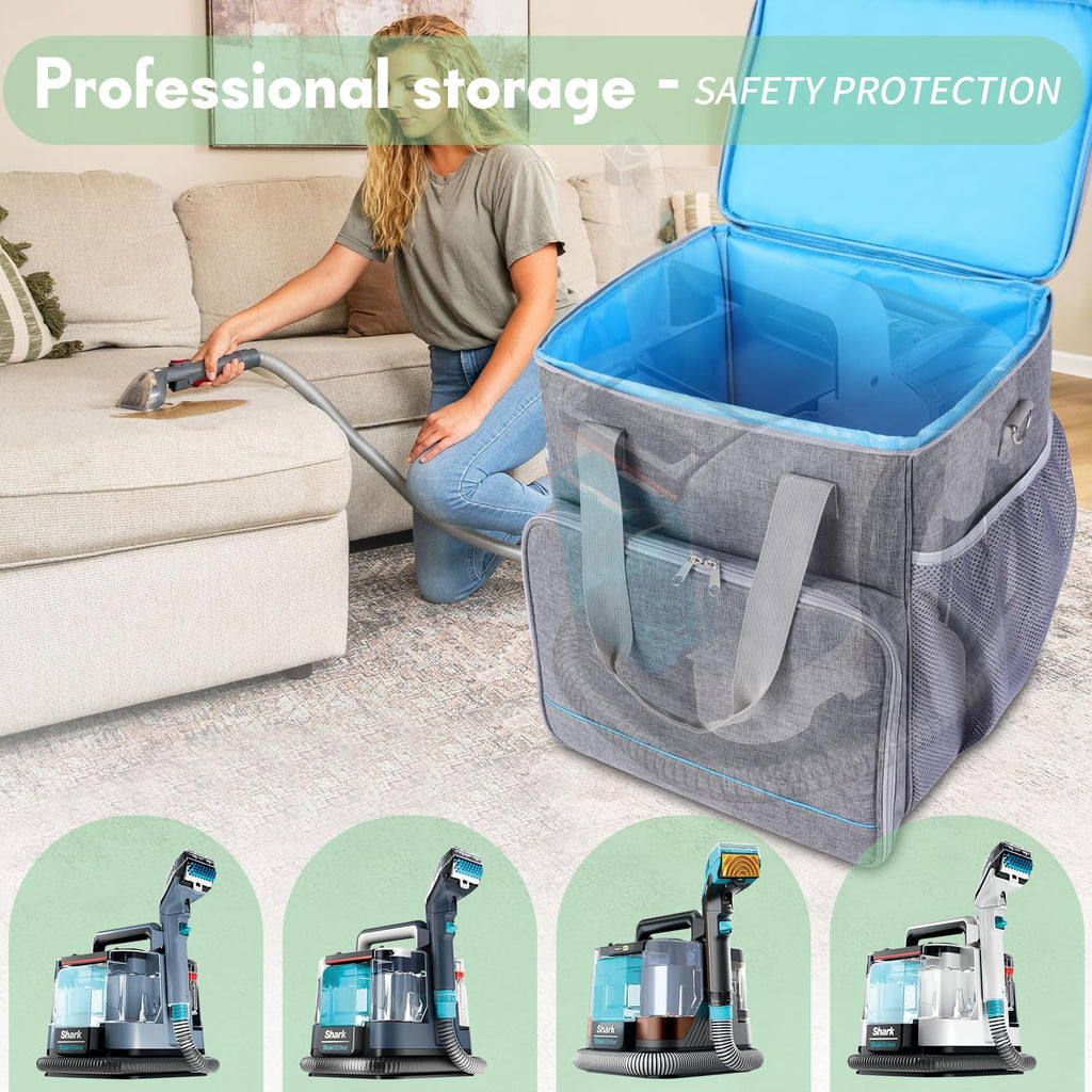 TUSIASC Portable Carrying Bag Compatible with Shark StainStriker Carpet and Upholstery Cleaner Machine PX201/PX202BRN/PX253BRN/PX251/PX221BRN,Storage Bag for Cleaner Machine with Pockets(Case Only)