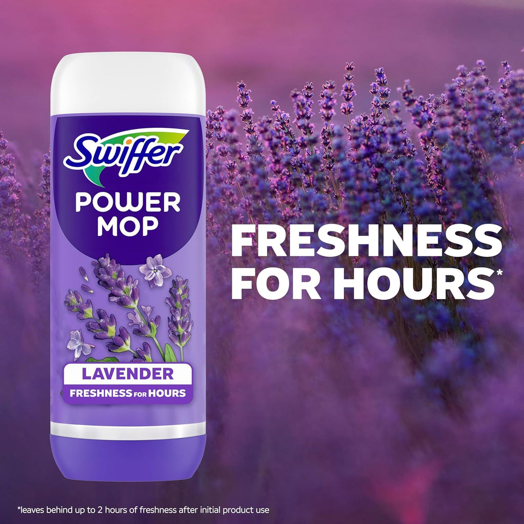 Swiffer PowerMop Floor Cleaning Solution - Lavender Scent, Triple Pack for Effortless Cleaning