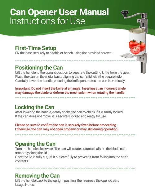 Commercial Can Opener for #10 Cans- Industrial Can Opener for Cans Up to 11”Tall, Heavy Duty Manual Can Openers with Plated Steel Base & Food-grade Blade, Ideal for High-volume Commercial Kitchens