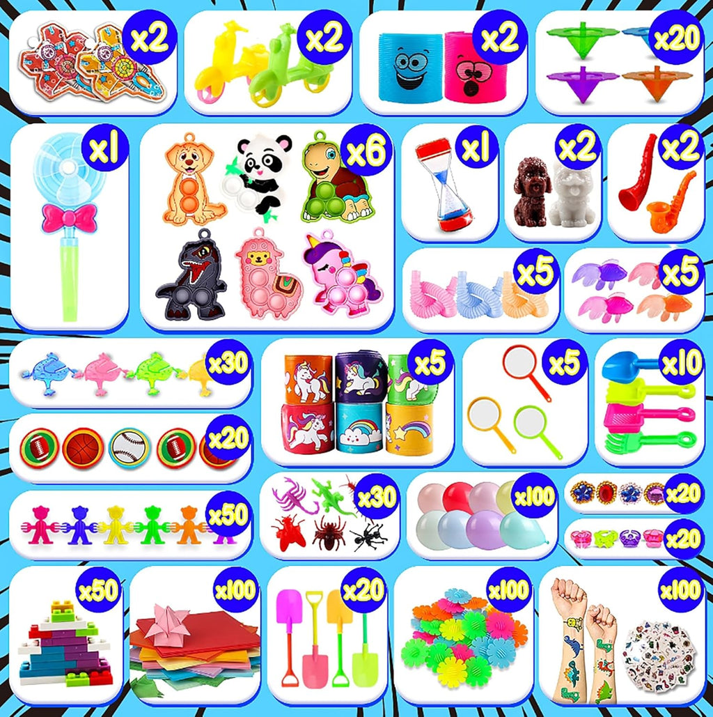 Skiennix 1000 PCS Fidget Toys Bulk - Ideal Party Favors, Classroom Prizes & Birthday Gifts