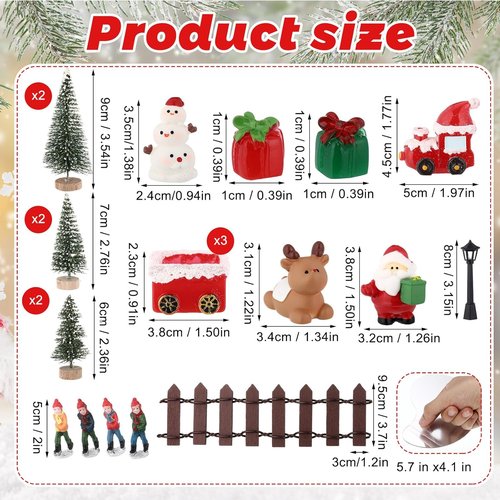 Colingmill 29-Piece Christmas Ski Village Ice Skating Rink Figurine Set | Miniature Resin Collectibles for Holiday Decor