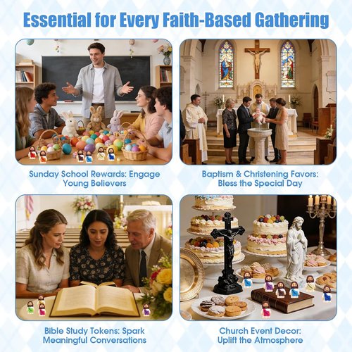 Little Jesus Figures by [Brand Name] - 80pcs Mini Jesus Figurines | Perfect for Easter Eggs & Baptism Favors