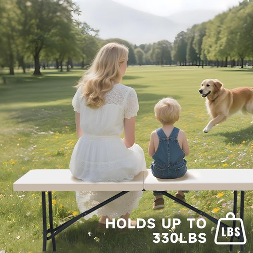 Heavy Duty Folding Table by [Brand Name] - 6 Foot, 330LBS Capacity, Sturdy & Portable for Indoor/Outdoor Use