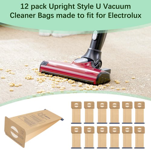 12 pack Upright Style U Vacuum Cleaner Bags made to fit for Electrolux