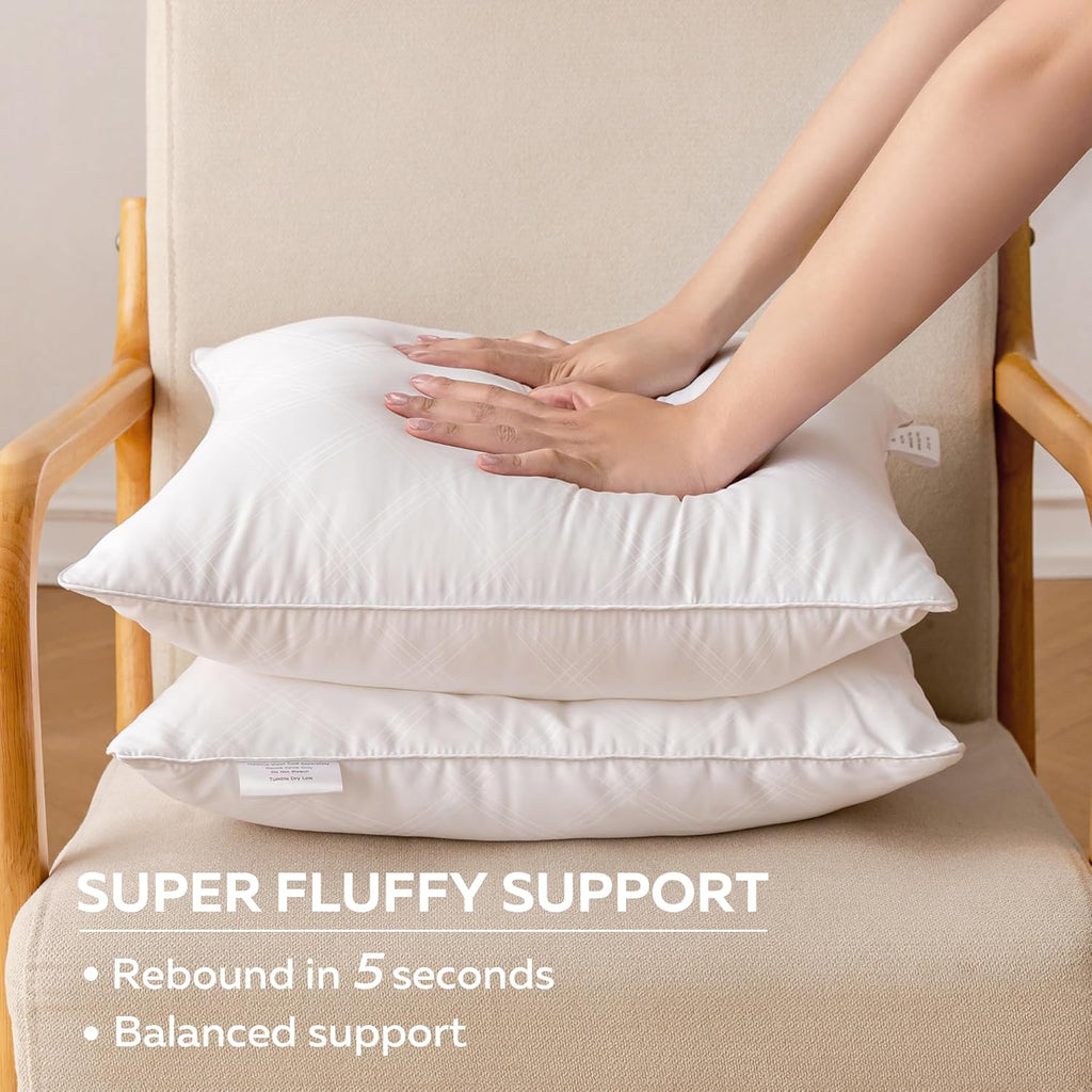 Oubonun Throw Pillow Inserts - Soft & Fluffy 18x18 Inches | Pack of 2 White Cushion Stuffers for Sofa & Bed