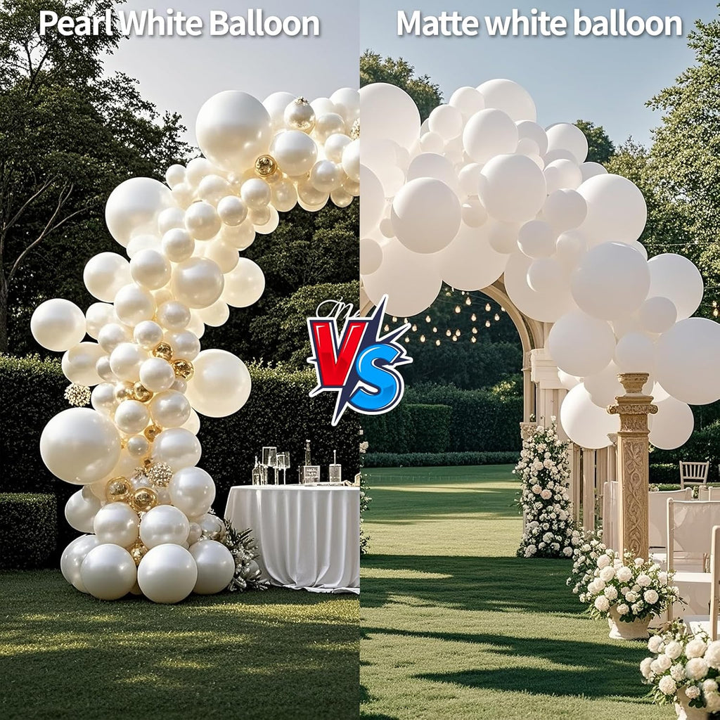 Pearl White Balloons - 12 Inch Latex Party Balloons for Weddings, Engagements & Celebrations