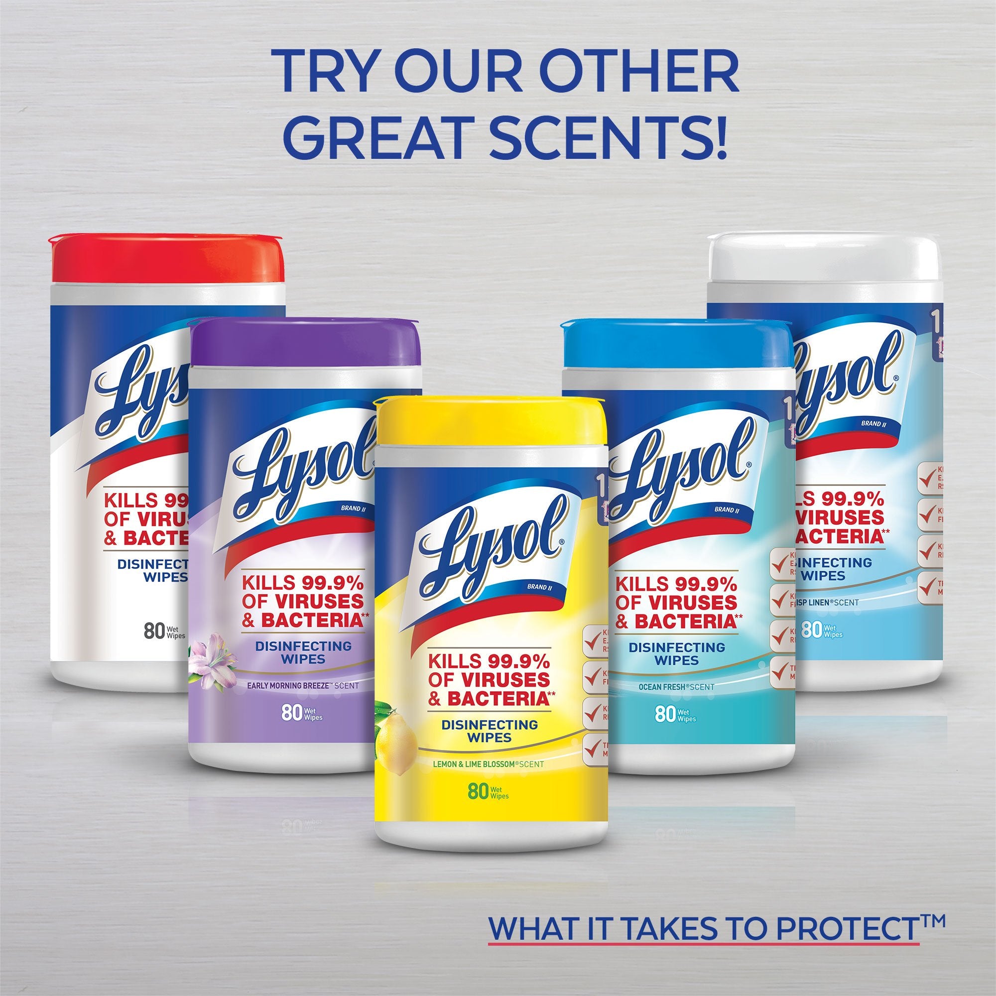 LYSOL Disinfecting Wipes - Lemon & Lime Blossom To-Go Flatpack 15 ct. (Pack of 6)