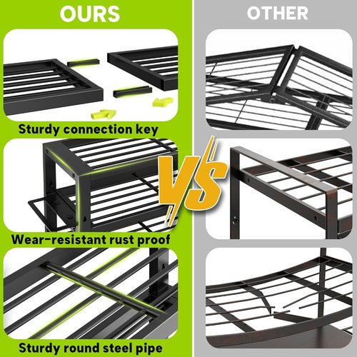 Heavy Duty Tool Organizer by [Brand Name] - Wall Mount with Charging Station & 8 Outlet Power Strip | 4 Layers for 8 Drills, Supports 420lbs