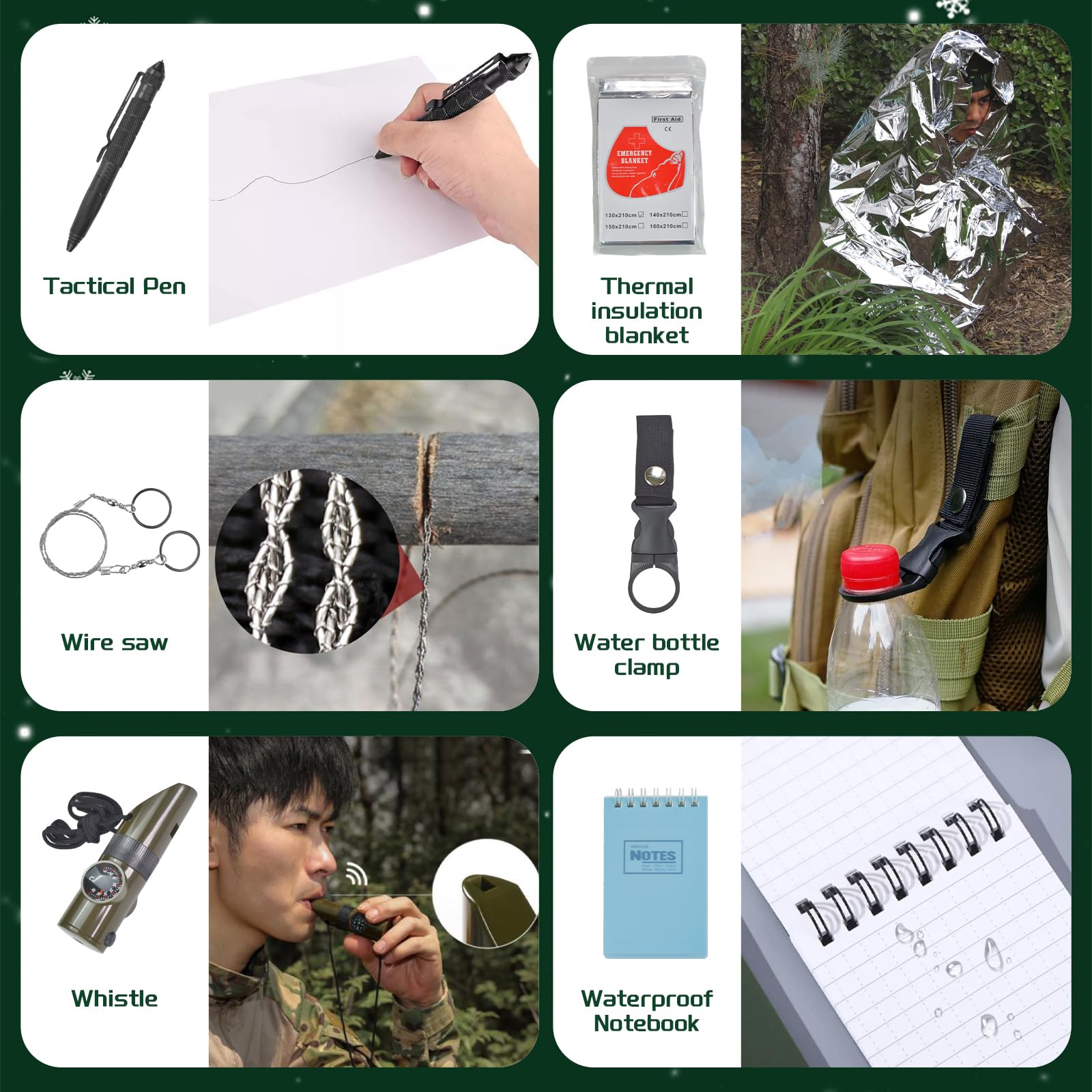 Survival Kit Advent Calendar - 24 Days Christmas Countdown Calendar Emergency Survival Gears Gift for Men Teen Adult, 2025 Xmas Cool Gadgets for Outdoor Camping Fishing Hunting Adventure