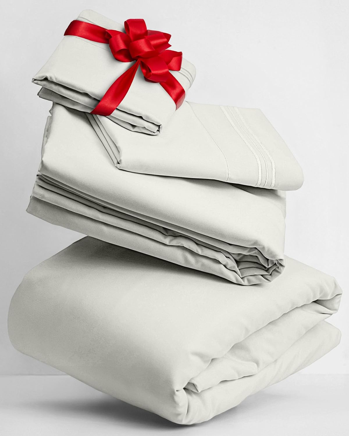 Mellanni Twin Sheets Set - 3 PC Hotel Luxury Bedding | Extra Soft, Cooling, Wrinkle-Resistant (Ivory)