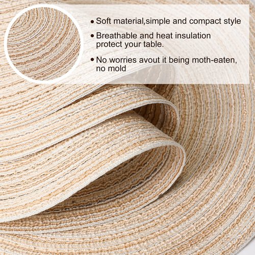 Buryeah 96 Pieces 13 Inch Christmas Round Placemats Circle Woven Place Mats Boho Decor Dining Table Mats Table Scape Hosting Friends for Wedding Birthday Dinner Parties (Beige)