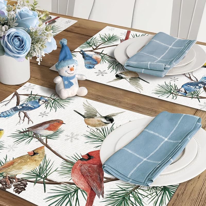 Winter Birds PVC Placemats Set of 4 - Variation of THIS listing