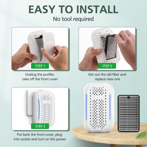 8 Pack DSTx HEPA + Carbon Filters Replacement Compatible with Clarifion DSTx Mini Personal Portable Air Purifiers for Home, Bedroom and Pets, Works for Dust, Smoke,Odors and Airborne Particles