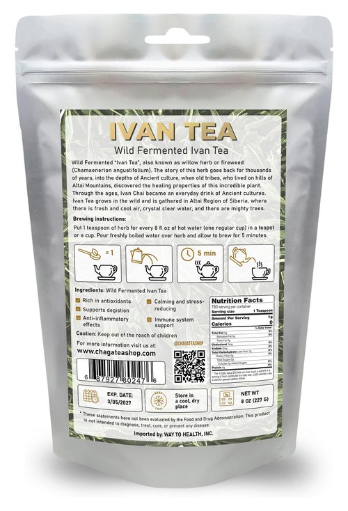 Siberian Fermented Wild Ivan Chai Loose Herbal Tea All Natural, No Caffeine (NET WT 8 OZ (227G))