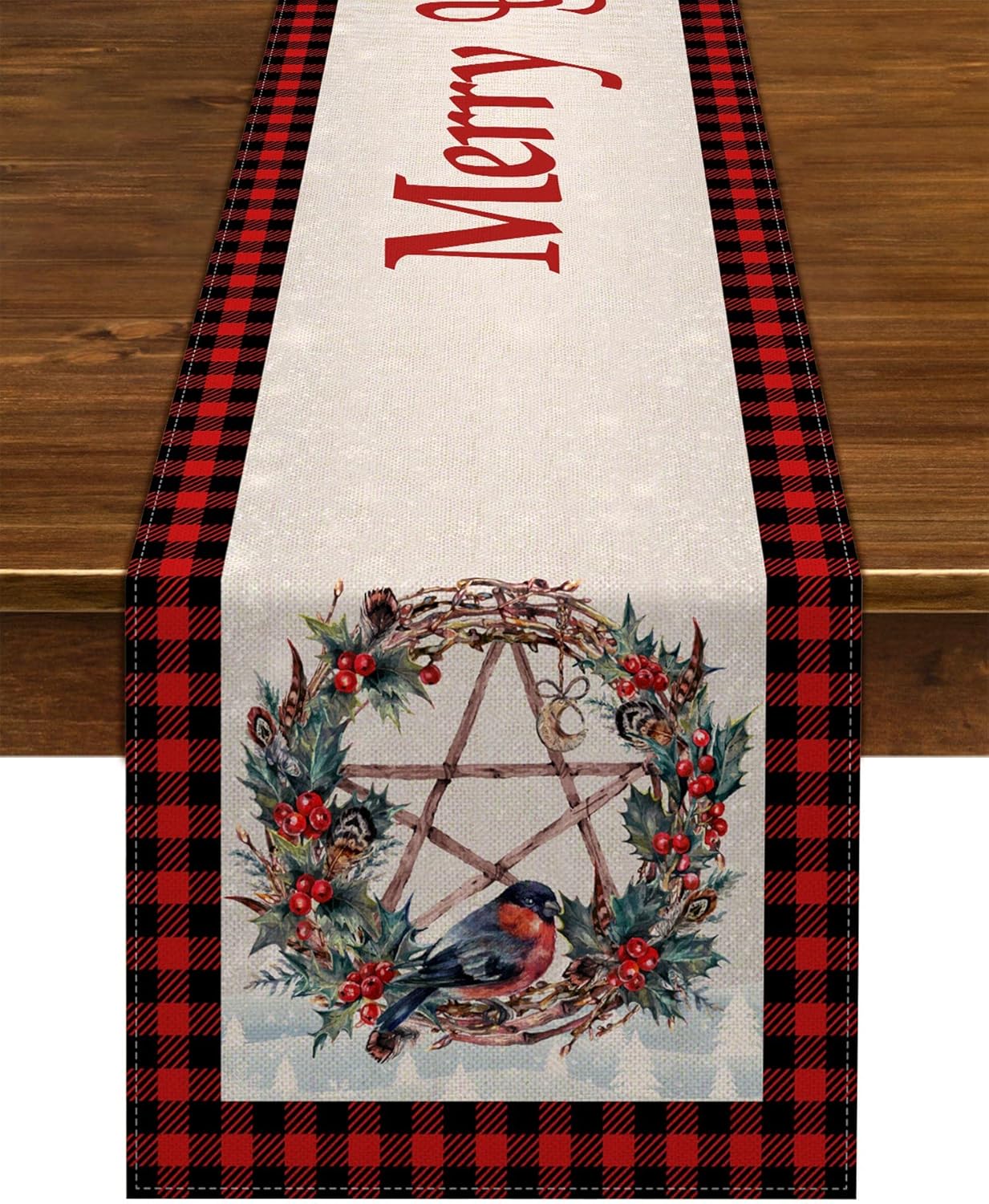 Nepnuser Yule Table Runner - Norse Wiccan Pagan Christmas Decor | 72 Inches for Festive Home Elegance