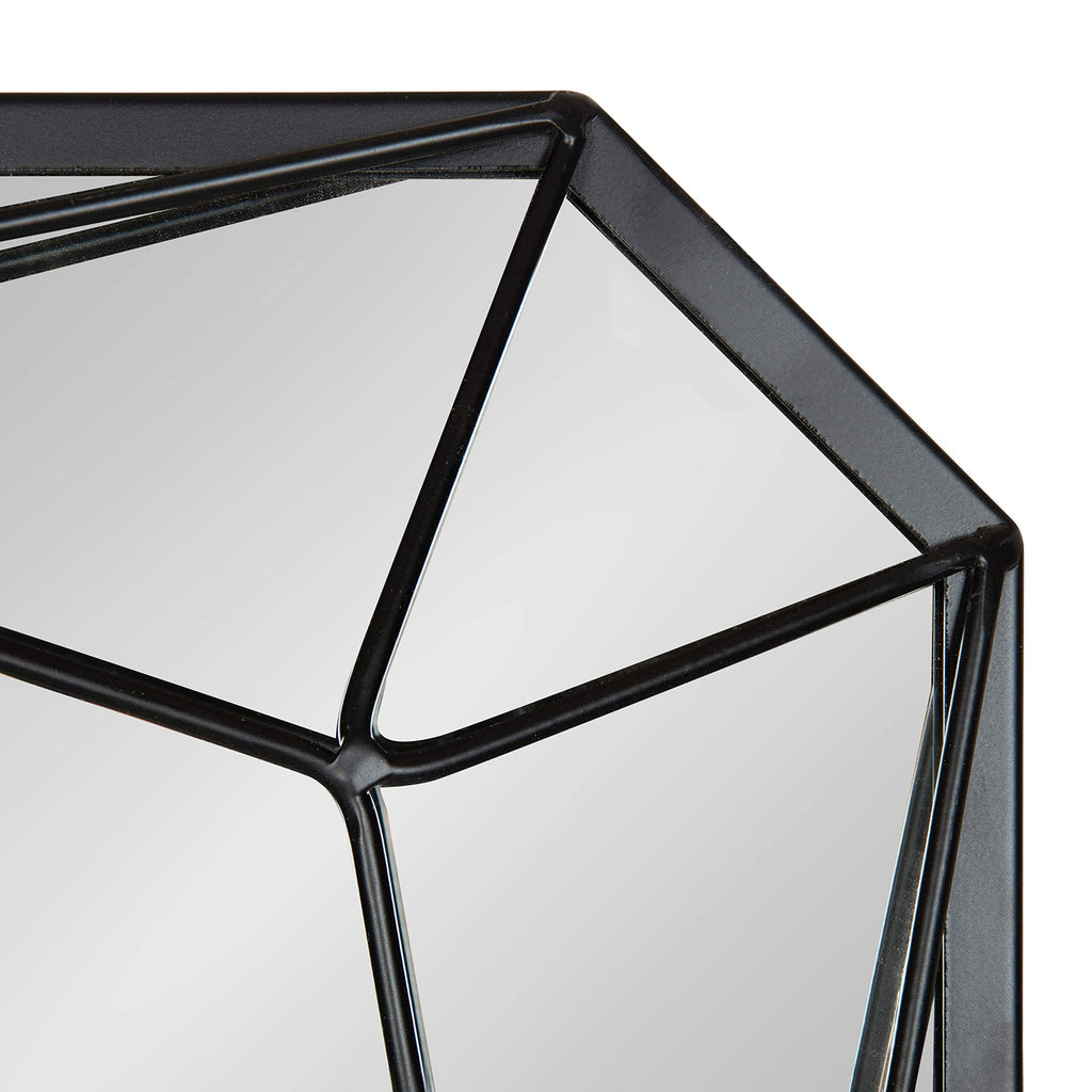 Kate and Laurel Keyleigh Modern Glam Geometric Shaped Metal Accent Wall Mirror, Black