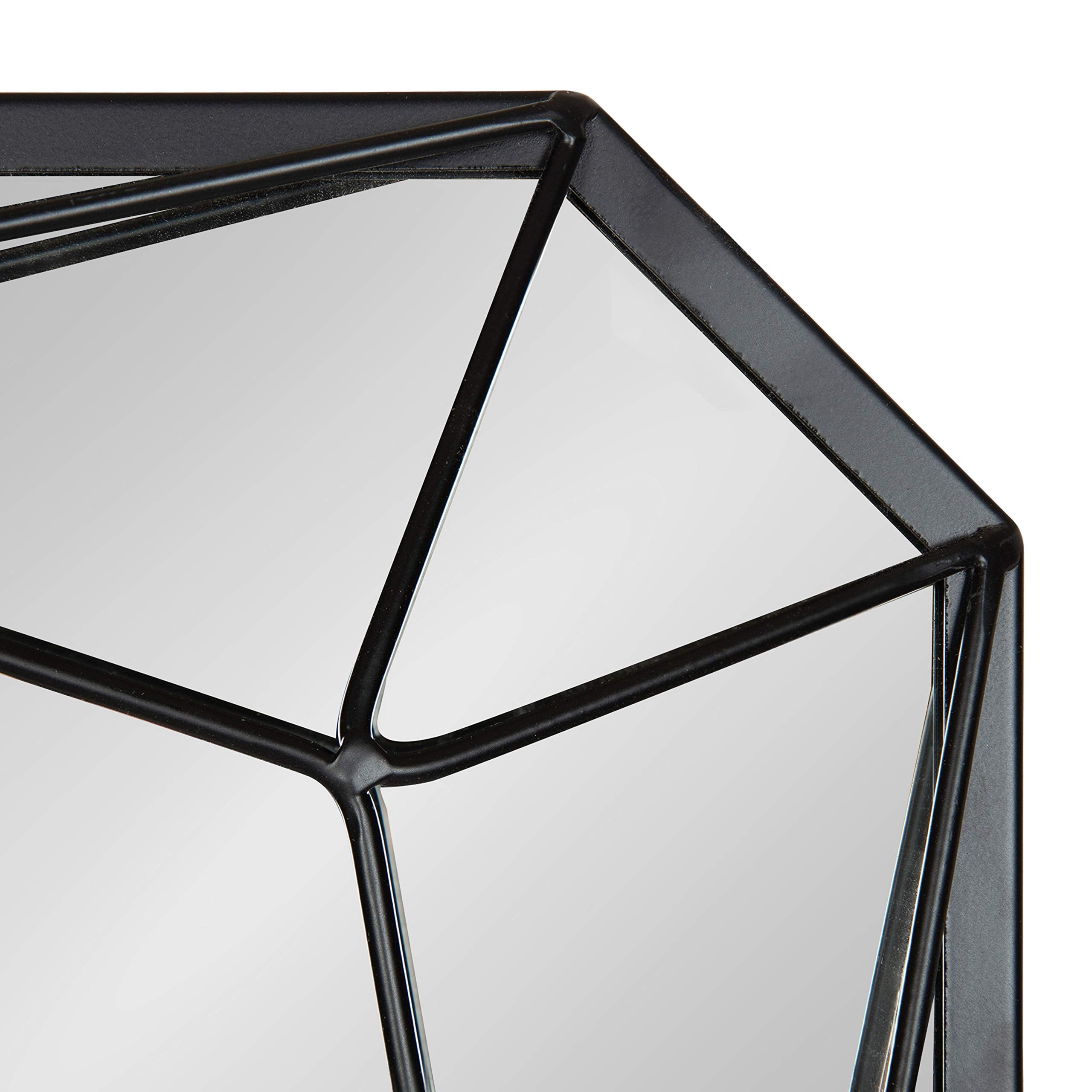 Kate and Laurel Keyleigh Modern Glam Geometric Shaped Metal Accent Wall Mirror, Black